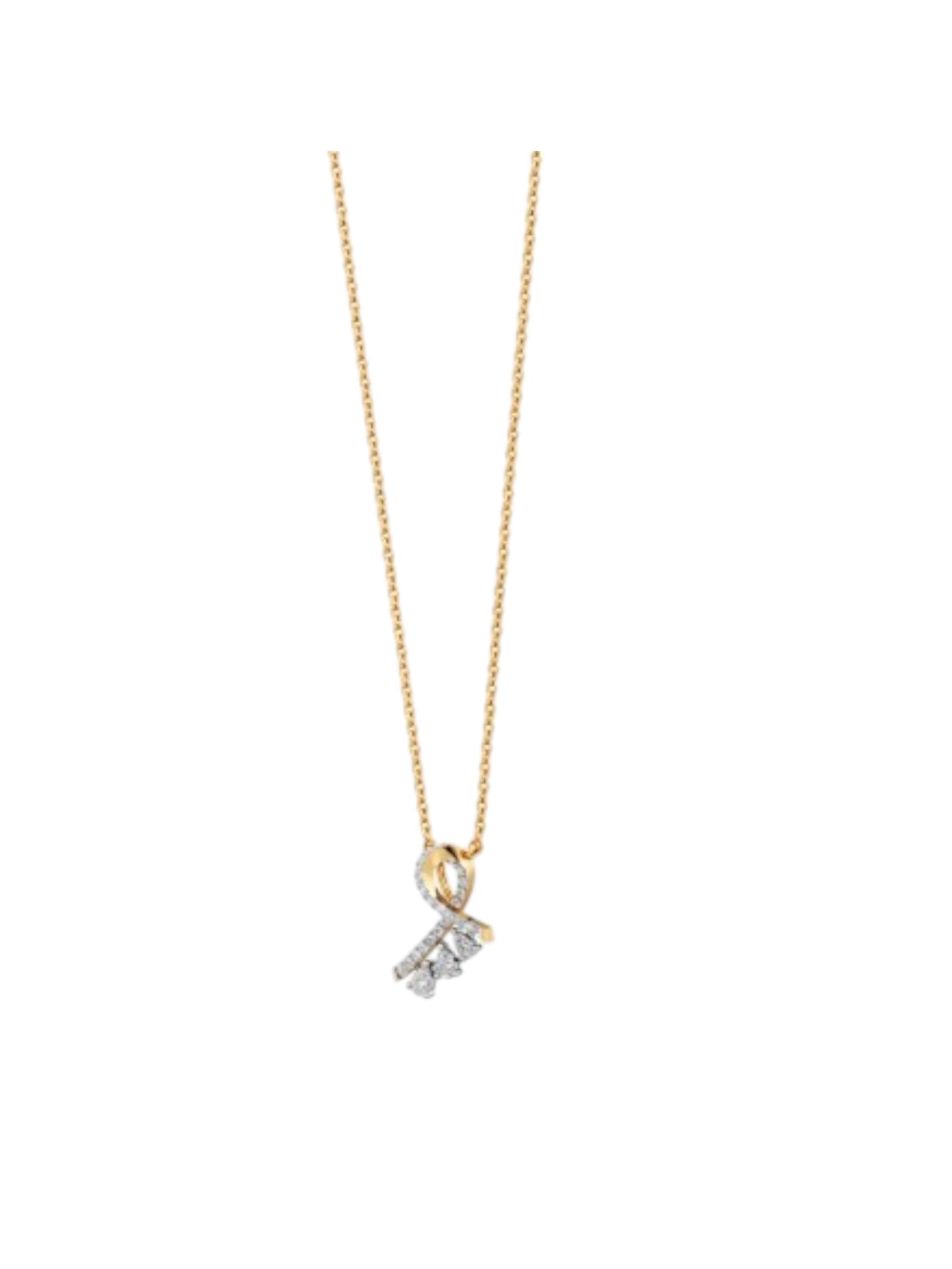 Trendy 925 Sterling Silver With CZ Stones Gold Plated Pendant With Chain For Women By Kesardeep